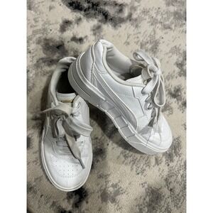 Puma Cali Court White Gold Low Top‎ Sneakers 394385-03 Kids Size 2C